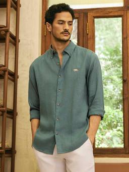 Andamen - Men European Linen Solid Regular Fit Shirt