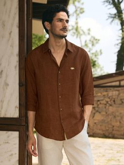 Andamen - Men European Linen Textured Regular Fit Shirt