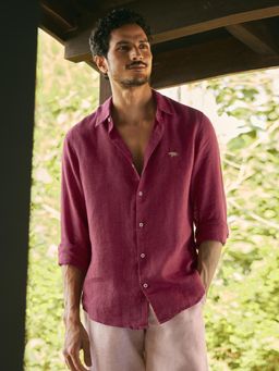 Andamen - Men European Linen Textured Slim Fit Shirt