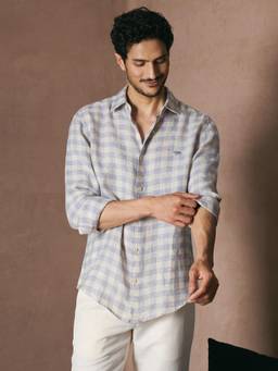 Andamen - Men European Linen Textured Slim Fit Shirt