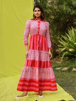 Gulaal - Pink Printed Maxi Dress
