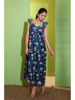 Studio Rabha - Blue Floral Maxi Dress