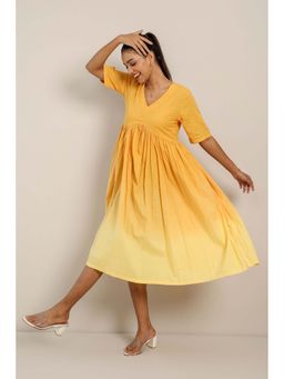 Studio Rabha - Yellow Ombre Midi Dress