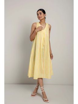 Studio Rabha - Yellow Stripes Midi Dress