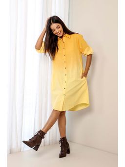 Studio Rabha - Yellow Ombre Knee Length Dress