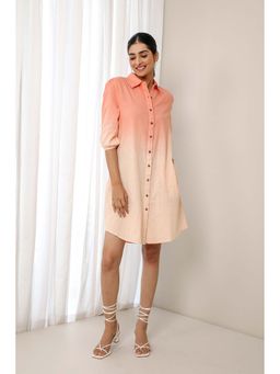 Studio Rabha - Peach Ombre Knee Length Dress