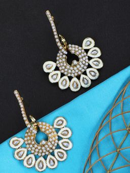Anika's Creations - Anika's Creation Elegant Designer Meenakari Chandbali Earrings