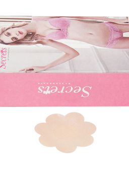 Secrets By ZeroKaata - Women Set of 24 Assorted Disposable Flower-Shaped Satin Nipple Pasties- Nude (Free Size)