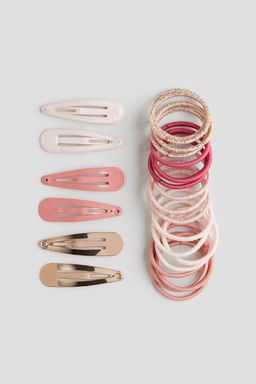 H&M - Girls Pink Hair Elastics And Clips