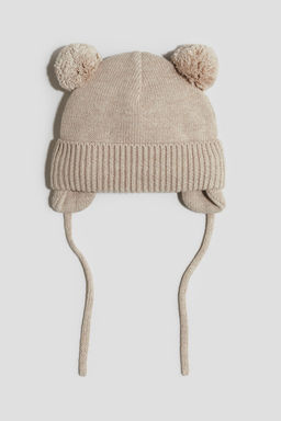 H&M - Boys Beige Fleece-Lined Beanie With Earflaps