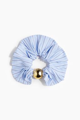H&M - Women Blue Bead-Detail Satin Scrunchie
