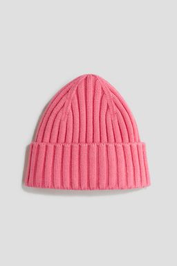 H&M - Girls Pink Wide-Rib Beanie