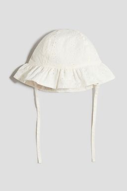 H&M - Girls White Broderie Anglaise Cotton Sun Hat