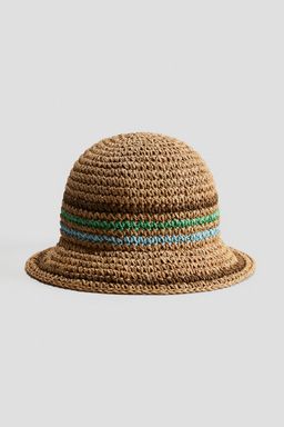 H&M - Girls Turquoise Crochet-Look Straw Hat