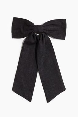 H&M - Women Black Linen-Blend Bow Hair Clip