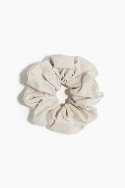 H&M - Women White Linen-Blend Scrunchie