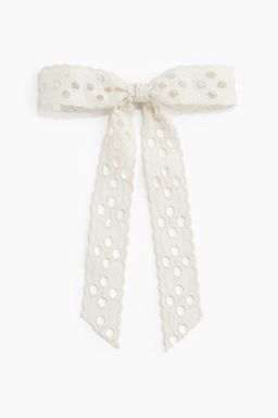 H&M - Women Beige Broderie Anglaise Bow Hair Clip