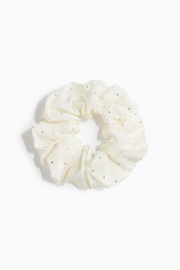 H&M - Women White Rhinestone-Embellished Scrunchie