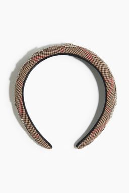 H&M - Women Beige Rhinestone-Embellished Alice Band