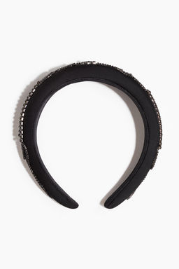 H&M - Women Black Rhinestone-Embellished Alice Band