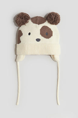 H&M - Boys White Earflap Beanie