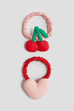 H&M - Girls 2-Pack Appliqued Hair Elastics