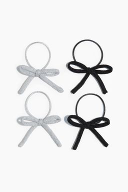 H&M - Women 4-Pack Bow-Detail Hair Elastics