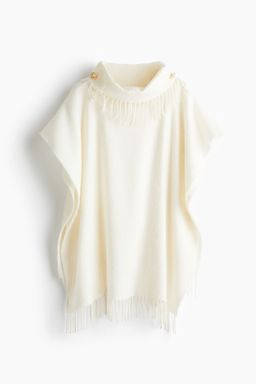 H&M - Women White Fringe-Trimmed Cape