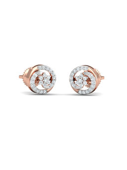 KuberBox - Spiralle Stud Earrings 14K Gold