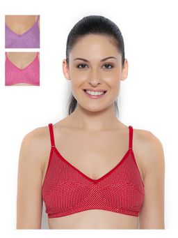 Floret - Pack Of 3 Printed T Shirt Bra - Multi-Color