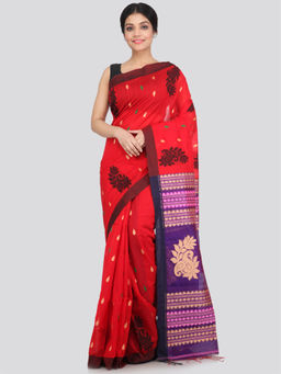 PinkLoom - Women's Cotton Silk Saree With Unstitched Blouse Piece