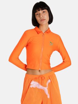 Puma - X DUA LIPA Womens Fitted Orange T-Shirt
