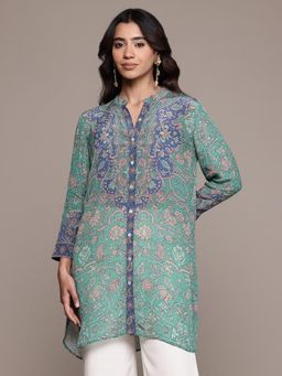 Ritu Kumar - Blue Teal Sonmarg Full Sleeves Kurta