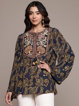Ritu Kumar - Black Aplooza Full Sleeves Kurti