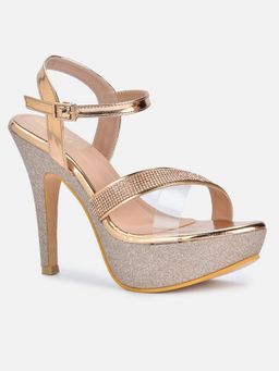 VALIOSAA - Rose Gold Embellished -plain Stilettos Heels