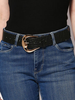 Twenty Dresses by Nykaa Fashion - Black A Textural Style Statement Belt