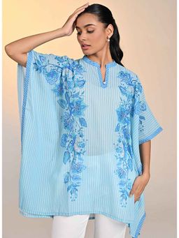 Lakshita - Turquoise Printed Georgette Kaftan