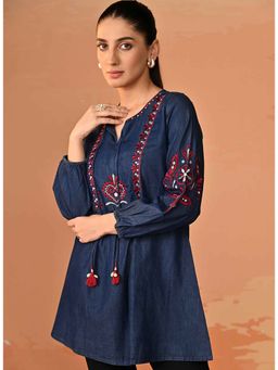 Lakshita - Embroidered Denim Tunic