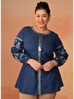 Lakshita - Embroidered Denim Tunic