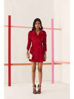 Clothes on my mind - Cranberry Red Velvet Dress