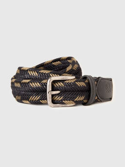 United Colors of Benetton - Black Polyester Textured Belt