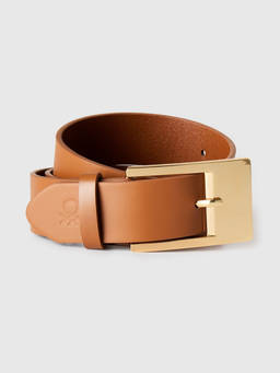 United Colors of Benetton - Tan Polyurethane Solid Belt