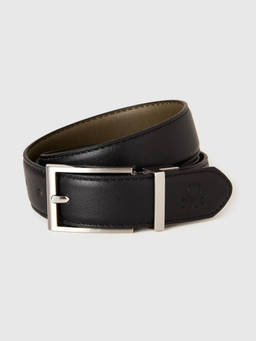 United Colors of Benetton - Black Polyurethane Solid Belt
