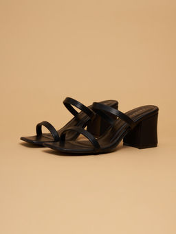 ERIDANI - Aster Wide Block Black Heels