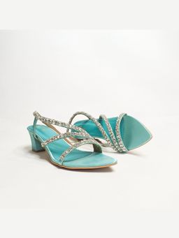 THE ALTER - Kiara Blue Embellished Block Heels