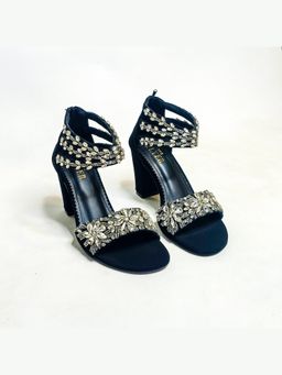 THE ALTER - Bella Blue Embellished Block Heels