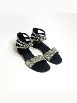 THE ALTER - Bella Black Embellished Block Heels