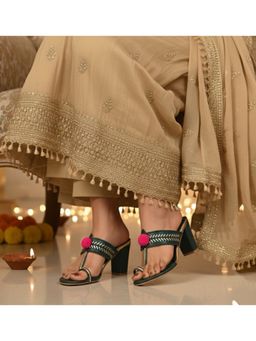 THE ALTER - Hoor Green Kohla Block Heels