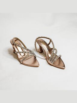 THE ALTER - Kiara Rose Gold Embellished Hour Glass Heels