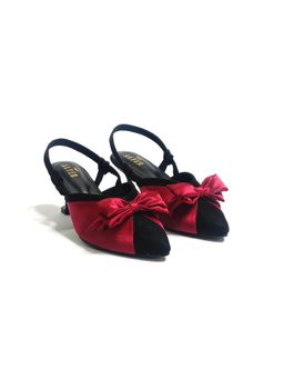 THE ALTER - Betsy Maroon Satin Bow Pumps